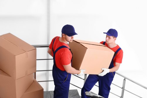 Removal van and moving crew preparing a house move in Wandsworth