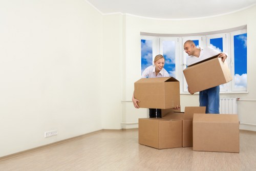 Packed moving van outside a Wandsworth property