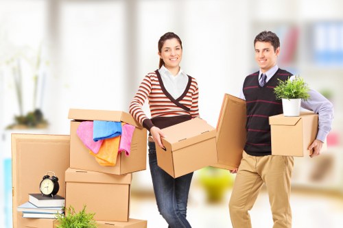 Prepared boxes and furniture ready for a Wandsworth move