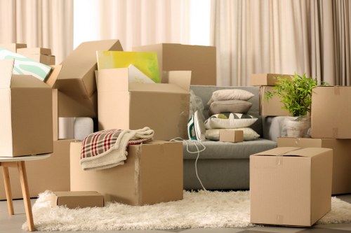 Boxes, furniture, and moving essentials organised for a Wandsworth relocation