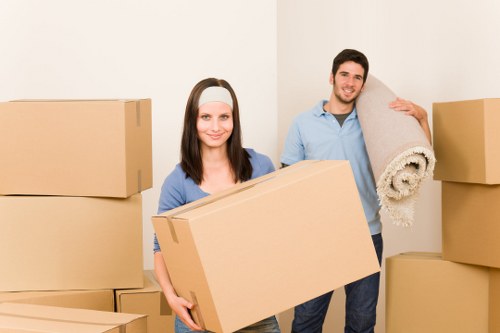 Packing and loading belongings into a moving truck