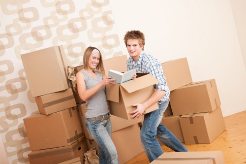 Careful box labelling and organisation during a local packing service