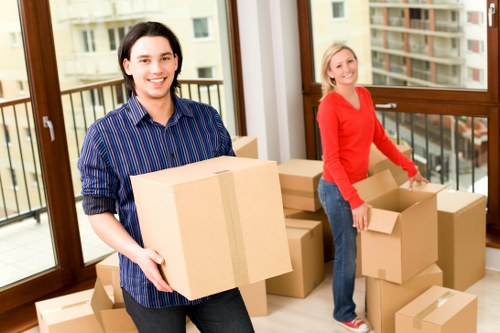 Professional movers handling boxes and furniture in Wandsworth